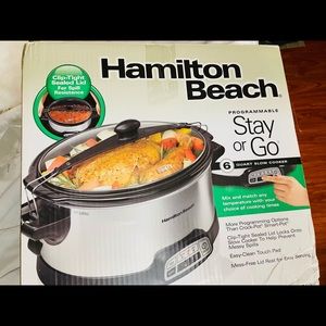 Hamilton Beach 6 Quart Slow Cooker Programmable Stay or Go